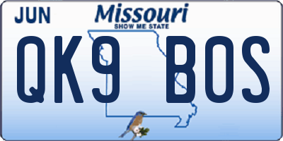 MO license plate QK9B0S