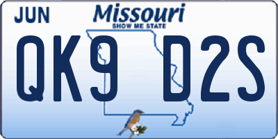 MO license plate QK9D2S