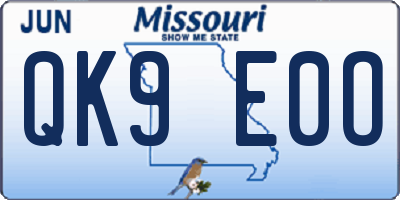 MO license plate QK9E0O