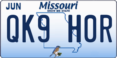 MO license plate QK9H0R