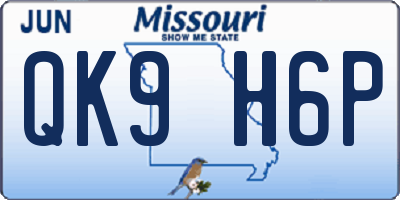 MO license plate QK9H6P