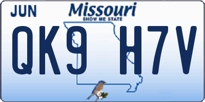 MO license plate QK9H7V