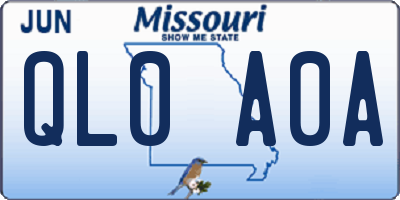 MO license plate QL0A0A