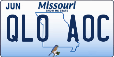 MO license plate QL0A0C