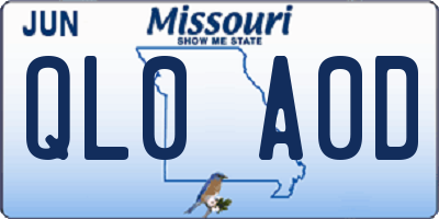 MO license plate QL0A0D
