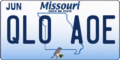 MO license plate QL0A0E