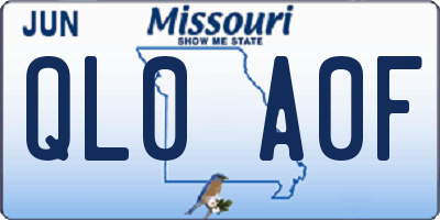 MO license plate QL0A0F