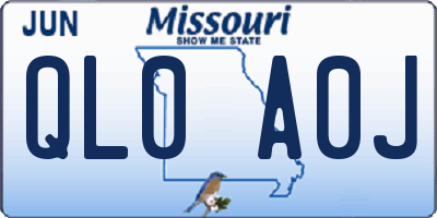 MO license plate QL0A0J
