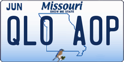 MO license plate QL0A0P