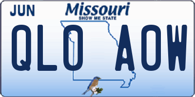 MO license plate QL0A0W