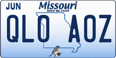 MO license plate QL0A0Z