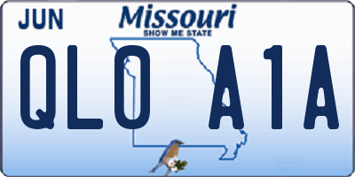 MO license plate QL0A1A