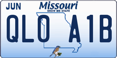 MO license plate QL0A1B