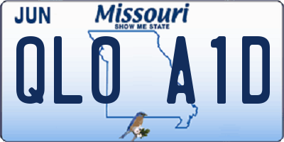MO license plate QL0A1D