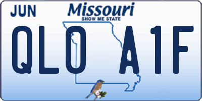 MO license plate QL0A1F