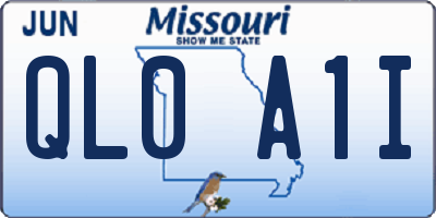 MO license plate QL0A1I