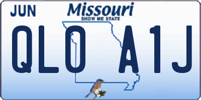 MO license plate QL0A1J