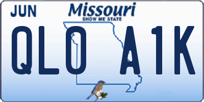 MO license plate QL0A1K