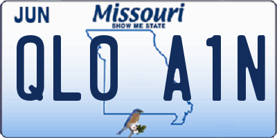 MO license plate QL0A1N