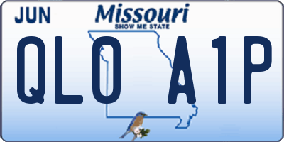 MO license plate QL0A1P