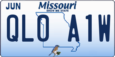MO license plate QL0A1W