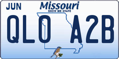 MO license plate QL0A2B