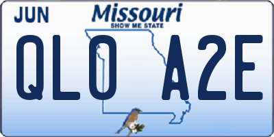 MO license plate QL0A2E