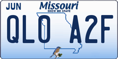 MO license plate QL0A2F