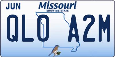 MO license plate QL0A2M