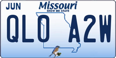 MO license plate QL0A2W
