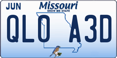MO license plate QL0A3D
