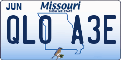 MO license plate QL0A3E