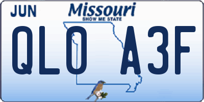 MO license plate QL0A3F