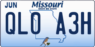 MO license plate QL0A3H