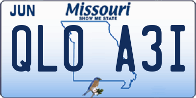 MO license plate QL0A3I