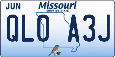 MO license plate QL0A3J