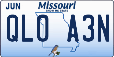 MO license plate QL0A3N
