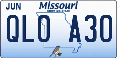 MO license plate QL0A3O
