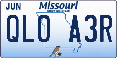 MO license plate QL0A3R