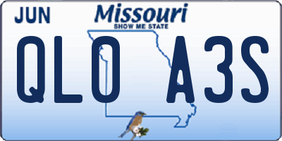 MO license plate QL0A3S