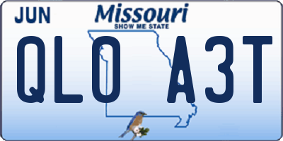 MO license plate QL0A3T