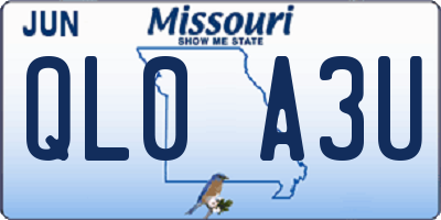 MO license plate QL0A3U