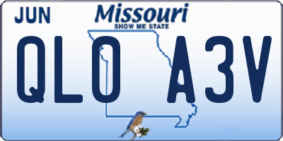 MO license plate QL0A3V