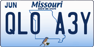 MO license plate QL0A3Y