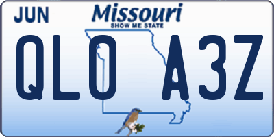 MO license plate QL0A3Z
