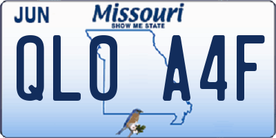 MO license plate QL0A4F