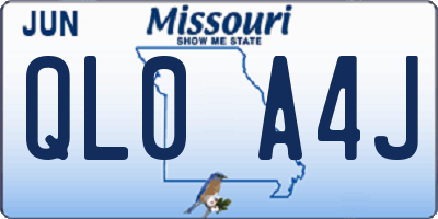 MO license plate QL0A4J