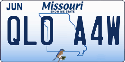 MO license plate QL0A4W