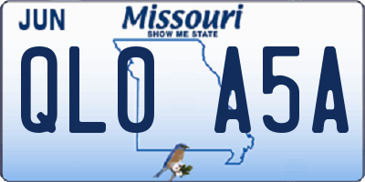 MO license plate QL0A5A