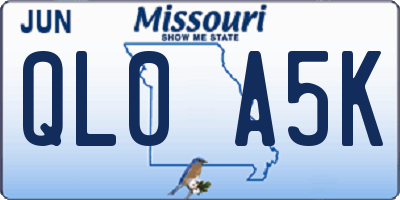MO license plate QL0A5K
